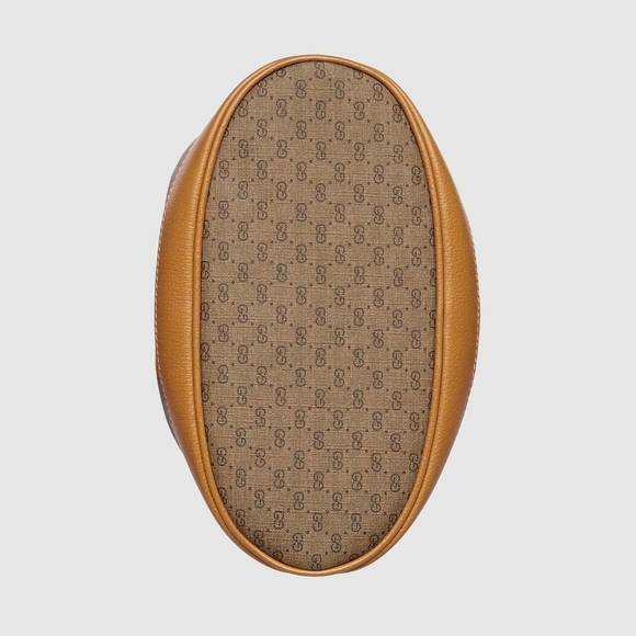 GUCCI GG Disney X Mickey Mouse Print Bucket Leather Tan Brown Italy Bag Mini NEW - Picture 11 of 16